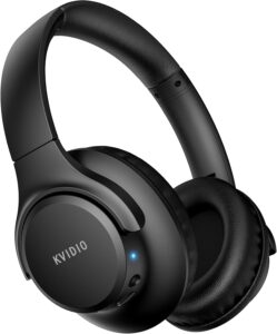 Best wireless headphones 2025 KVIDIO Bluetooth over-ear with Hi-Fi stereo sound, 65h battery life, and comfortable ear pads.